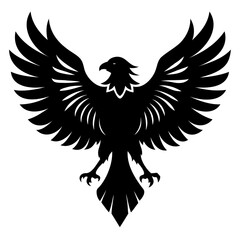Transparent PNG Black Eagle Silhouette Swooping Down with Spread Wings – Perfect for Logos, Posters, and Wildlife Designs