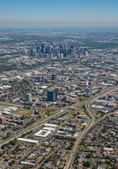 Fototapeta premium Aerial View of a Metropolis on a Sunny Day