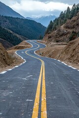 Naklejka premium A photo documentary on the lifecycle of a road from construction to maintenance.