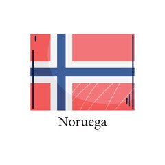 Obraz premium Vector illustration of the national flag of Norway, featuring the iconic Scandinavian cross in blue with white borders on a red background, displayed in a modern flat design style