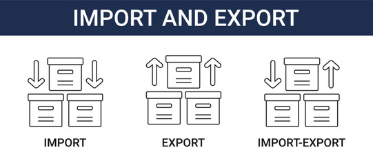 Import Export Icon Set Collection
