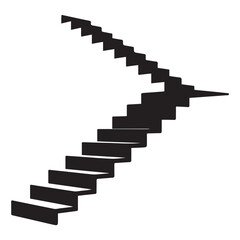 Ascending Vector Black silhouettes stair, minimalistic illustration, minimalist design of stairs. with white background