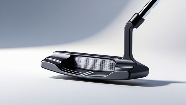 Sleek Black Golf Putter Close-Up Precision Design and Modern Aesthetics