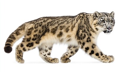 Obraz premium Majestic Snow Leopard in Motion: A Stunning Portrait