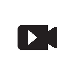 Simple Black Video Camera Icon Play Button, Media, Film, Recording, Digital