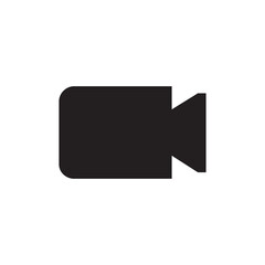 Simple Black Video Camera Icon Minimalist Filmmaking, Recording, and Streaming Symbol