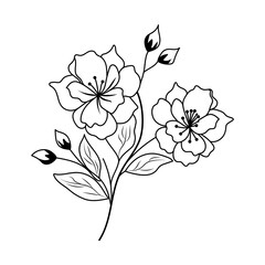 beautiful flower art line