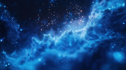 Glowing nodes in abstract data network, symbolizing futuristic digital connectivity