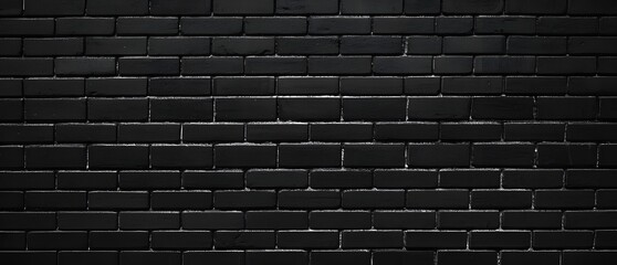 Texture of a black painted brick wall as a background or wallpaper