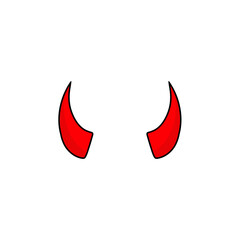 Simple red devil horns icon