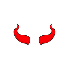 Simple red devil horns icon