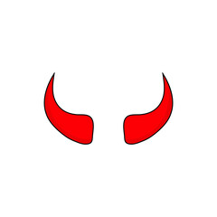 Simple red devil horns icon
