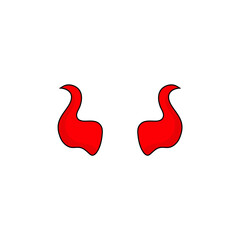 Simple red devil horns icon