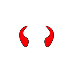 Simple red devil horns icon