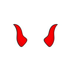 Simple red devil horns icon