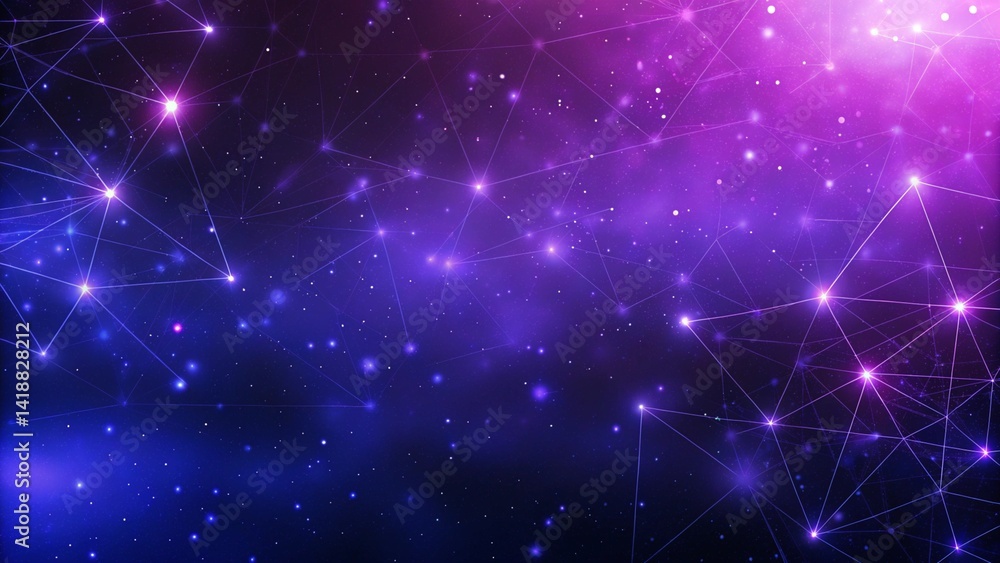 Poster Purple and blue abstract network background soft pastel background for graphic design templates, light mesh connections in violet and cyan tones ideal for tech visuals and creative layouts