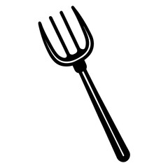 grill fork line art vector illustration with white background