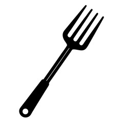 grill fork line art vector illustration with white background