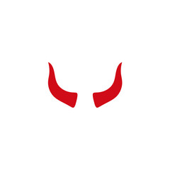 Obraz premium Devil horns icon. Monster carnival vector element.