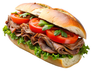 Delicious Roast Beef and Tomato Sub Sandwich