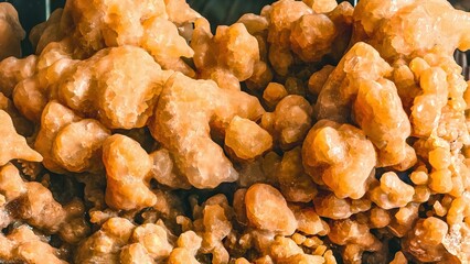 Close-up of Arborescent Aragonite Formation with intricate details and warm tones