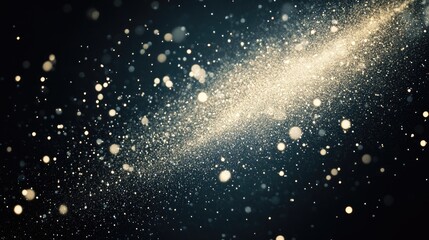 A mesmerizing display of glittering particles against a dark backdrop.