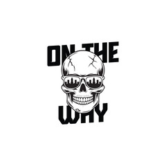 vector illustration of a skull with helmet t shirt design