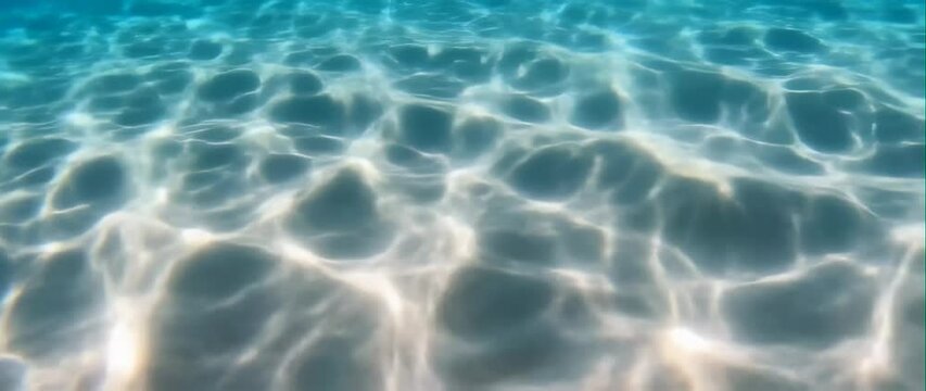 Anamorphic video of Underwater Sun Rays in the Ocean, Nature Background