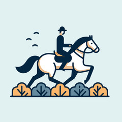 vector image of a person riding a horse
