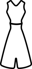 Women dresses icon in line. Female fashion cloth. Halter, playsuit isolated on transparent background