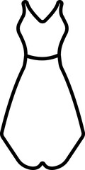 Women dresses icon in line. Female fashion cloth. Halter, playsuit isolated on transparent background