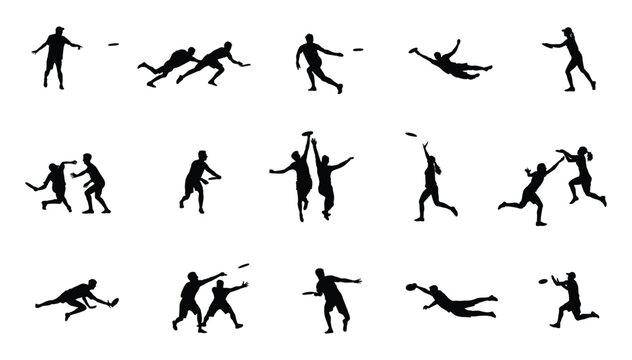 ultimate flying disc player silhouette