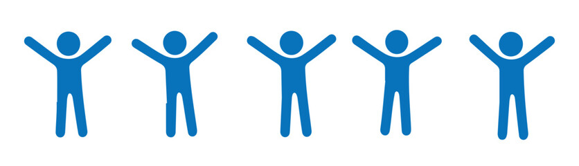 Silhouette People Icon Set for Human Resources, Social, or Demographic Design Projects
