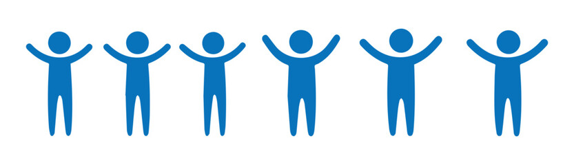 Silhouette People Icon Set for Human Resources, Social, or Demographic Design Projects
