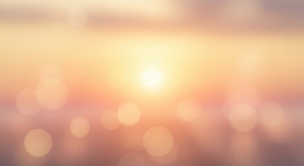 Blurred Sunset Over Ocean Water