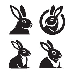Stylized Rabbit Head Vector Graphic. Modern Animal Design