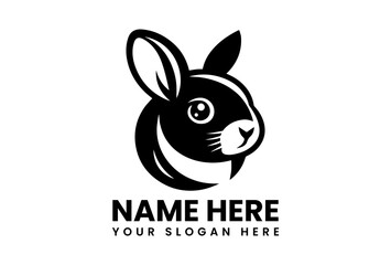 Stylized Rabbit Head Vector Graphic. Modern Animal Design