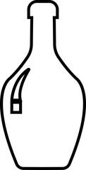 Wine bottle icon in line. isolated on transparent background.