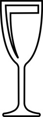 Wine glass icon in line. isolated on transparent background.