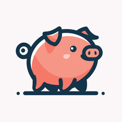 vector image of cute pig