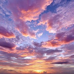 Fototapeta premium Beautiful sunset sky showcasing vibrant transparent sunset hues with soft clouds creating a stunning background and atmosphere, v2-6x standard.