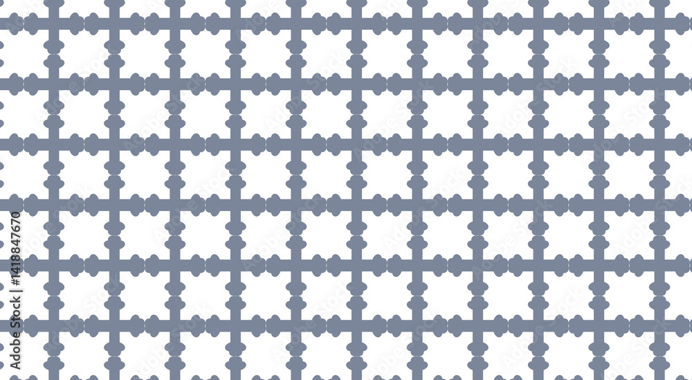 Poster seamless vector geometric pattern forming a grid with rounded shapes creating squares, ideal for bac