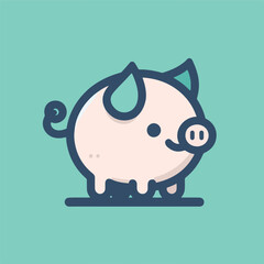 vector image of cute pig