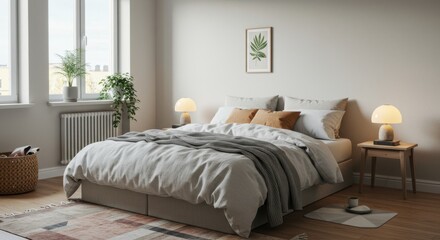 Bright Minimalist Bedroom Interior Design with Neutral Colors