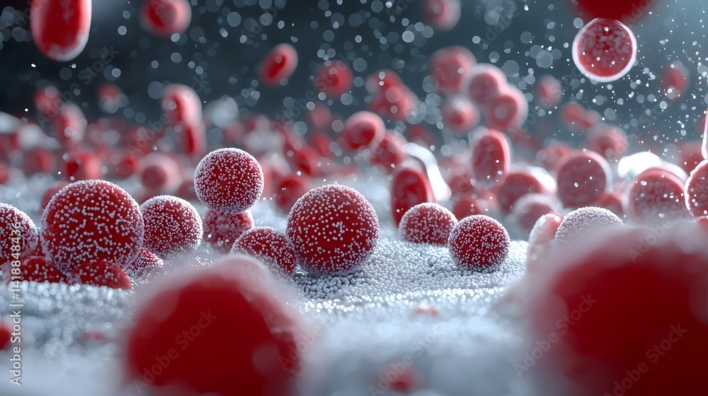 Aufkleber captivating macro photograph showcasing the intricate clustering of platelets during a clotting reac