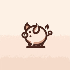 vector image of cute pig