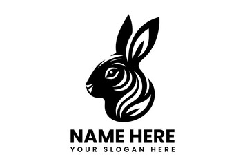 Bold Rabbit Head Graphic. Cute Animal Design