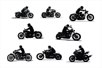 Obraz premium A man on a motorcycle silhouette with a helmet