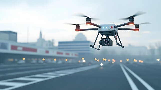Aerial drone transporting and delivering emergency medical plasma supplies to a hospital for critical care and life saving treatments  Innovative logistics and healthcare technology in action