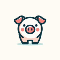 Fototapeta premium vector image of cute pig